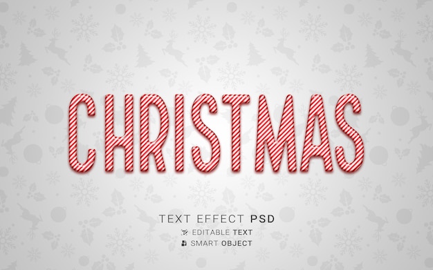 PSD efeito de texto festivo de natal