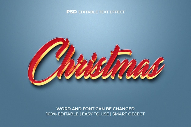 Efeito de texto festivo de natal