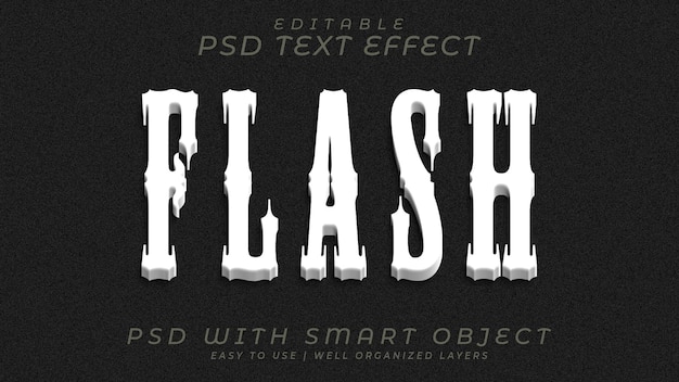 PSD efeito de texto flash editável estilo de tipografia efeito de texto arquivo psd