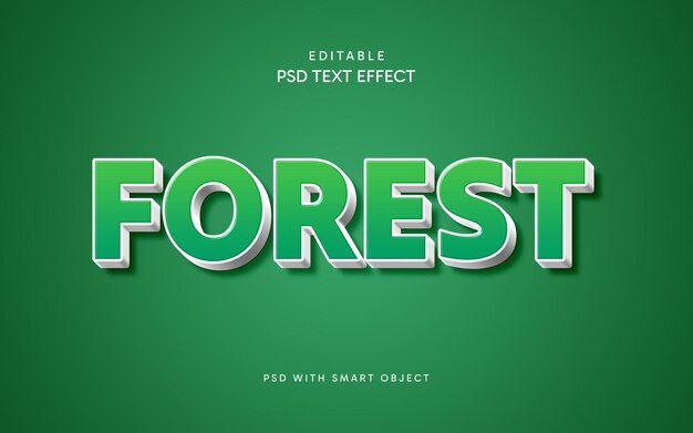 PSD efeito de texto florestal