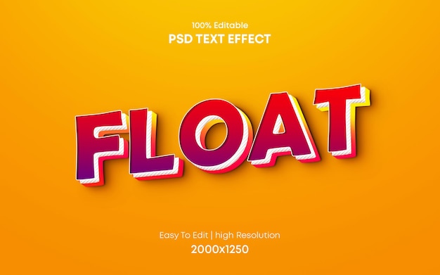 Efeito de texto flutuante 3d