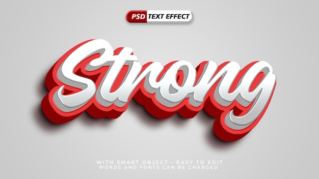 Efeito de texto forte com estilo 3d