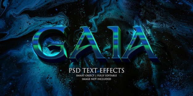 PSD efeito de texto gaia