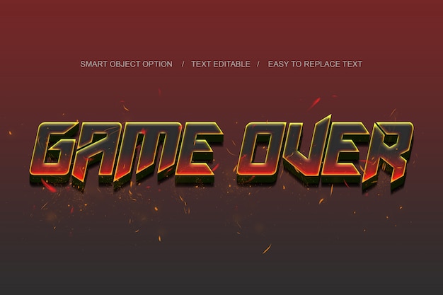 Efeito de texto game over layer style