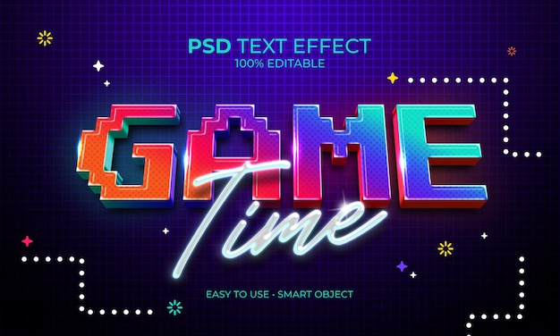 Efeito de texto game time arcade