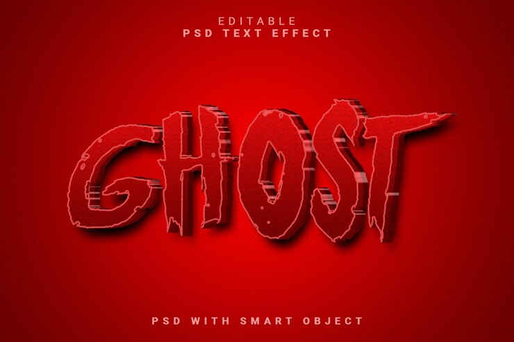 PSD efeito de texto ghost 3d