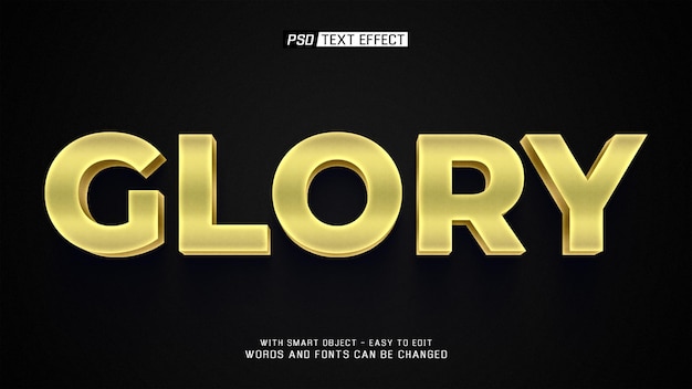 Efeito de texto Glory 3D