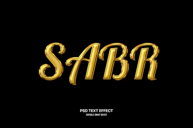 Efeito de texto Golden Sabr