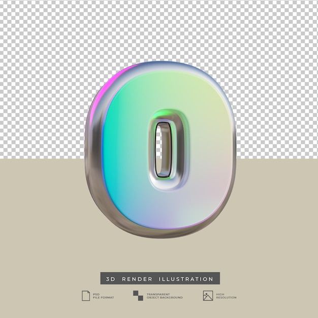 PSD efeito de texto gradiente número 0 renderização em 3d
