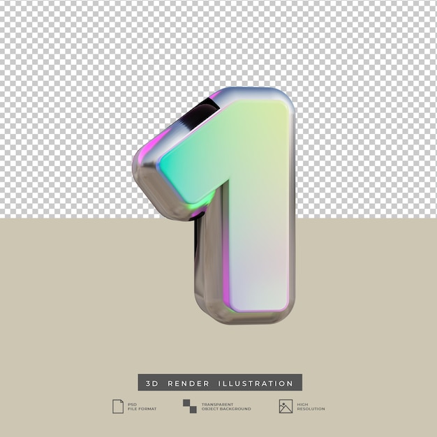 Efeito de texto gradiente número 1 renderização em 3D
