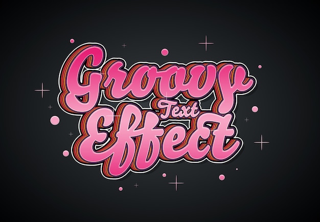 PSD efeito de texto groovy mockup