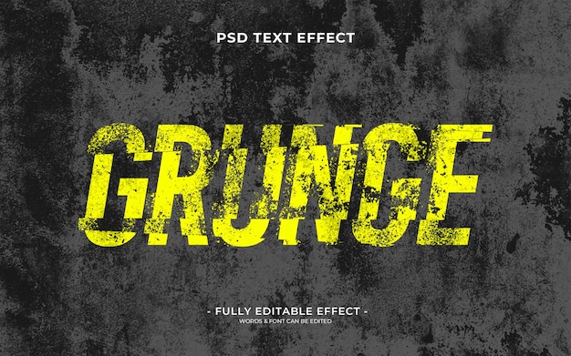 PSD efeito de texto grunge enferrujado