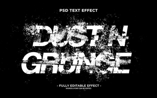 PSD efeito de texto grunge enferrujado