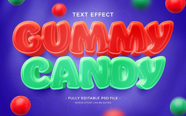 PSD efeito de texto gummy