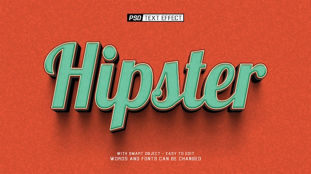 Efeito de texto Hipster 3D
