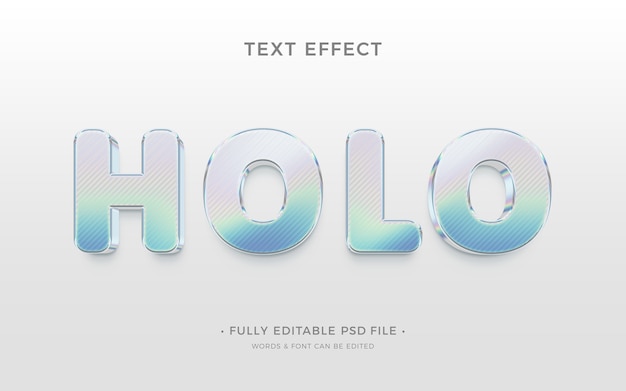 Efeito de texto Holo chrome