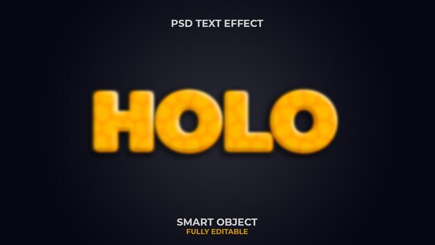 PSD efeito de texto holo editável psd 3d