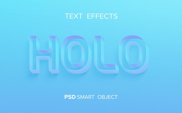 PSD efeito de texto holográfico