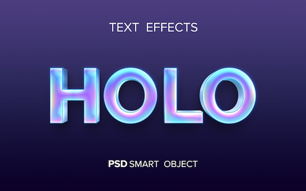 Efeito de texto holográfico