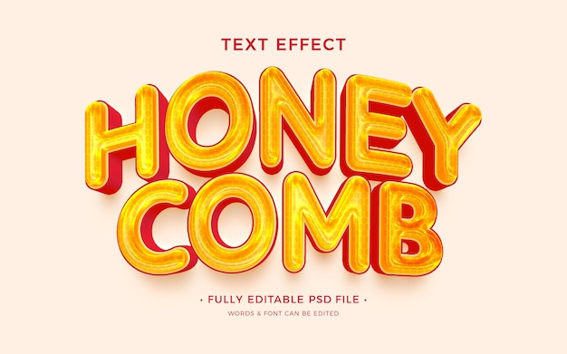 PSD efeito de texto honeycomb