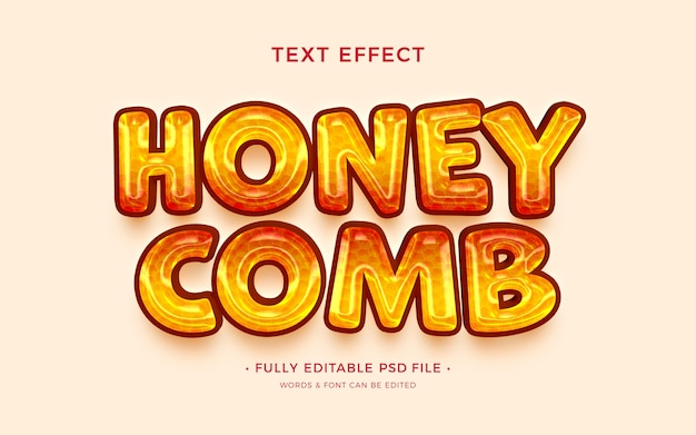 PSD efeito de texto honeycomb