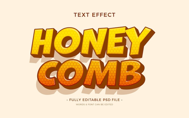 PSD efeito de texto honeycomb