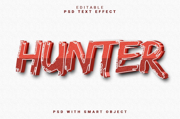 Efeito de texto Hunter 3d