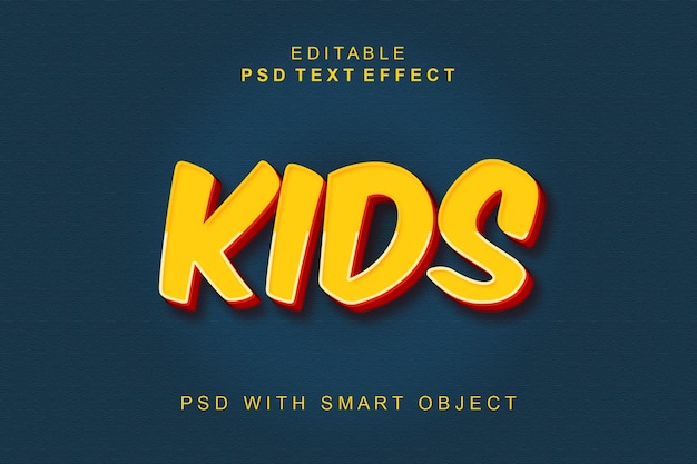 Efeito de texto infantil 3D