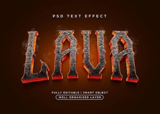 Efeito de texto lava estilo 3d