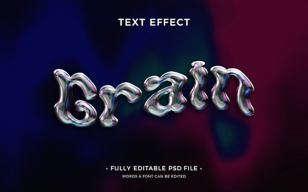 Efeito de texto líquido de metal