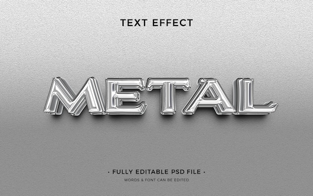 Efeito de texto líquido de metal