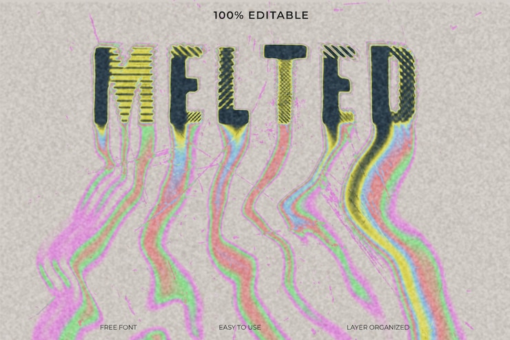 PSD efeito de texto líquido psd