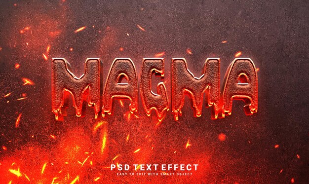 efeito de texto magma