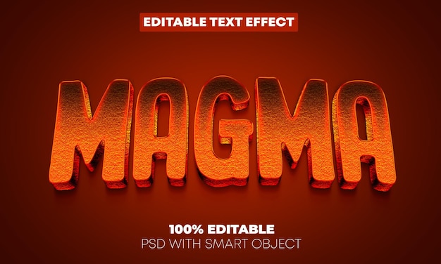 PSD efeito de texto magma