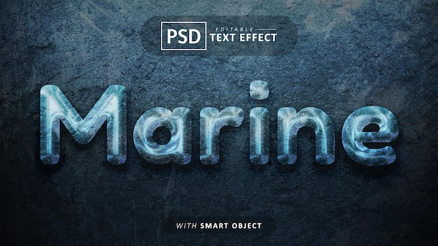 Efeito de texto marinho editável