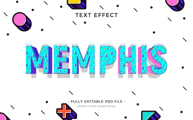 PSD efeito de texto memphis