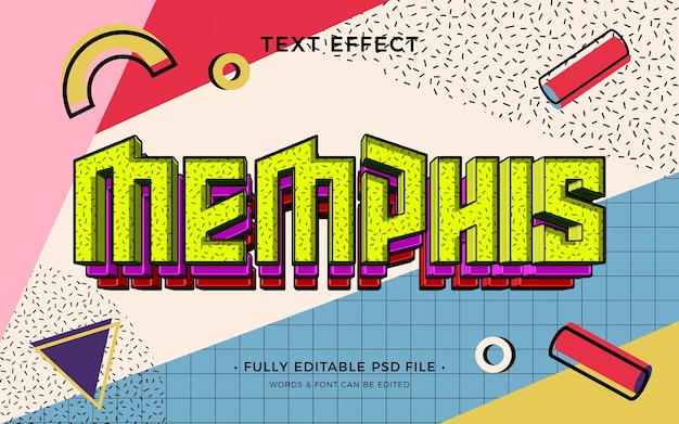 PSD efeito de texto memphis