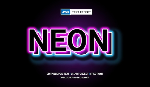 Efeito de texto moderno neon