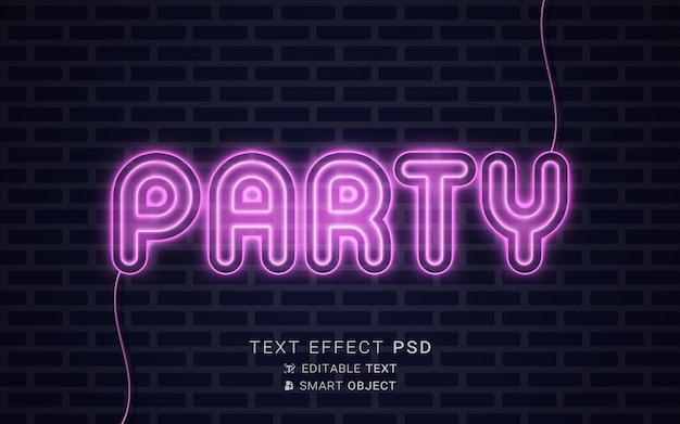 PSD efeito de texto neon criativo