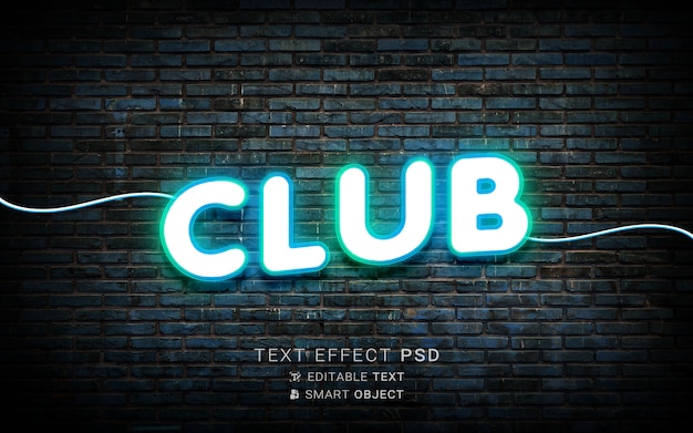 PSD efeito de texto neon criativo