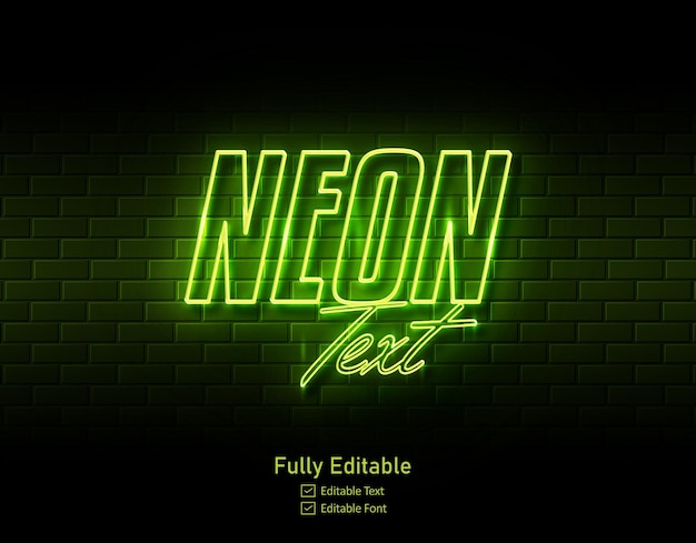 efeito de texto neon para logotipo de efeito neon e efeito de texto neon e efeito de luz neon