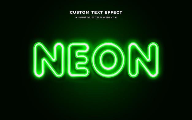 Efeito de texto neon verde