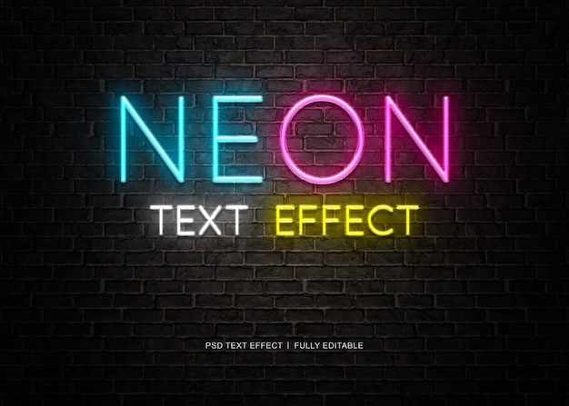 PSD efeito de texto neon