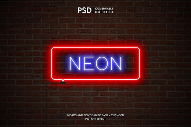 PSD efeito de texto neon