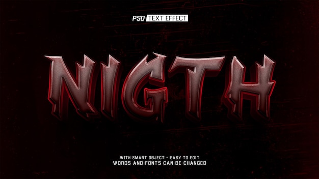 Efeito de texto Nigth 3D