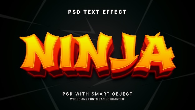 efeito de texto ninja 3d