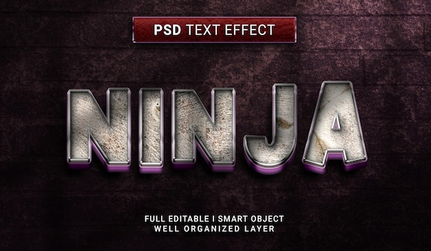 PSD efeito de texto ninja