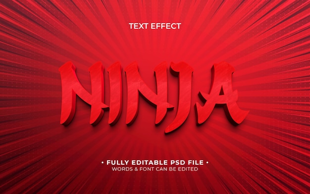 PSD efeito de texto ninja