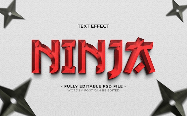 PSD efeito de texto ninja