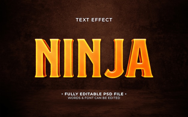 PSD efeito de texto ninja